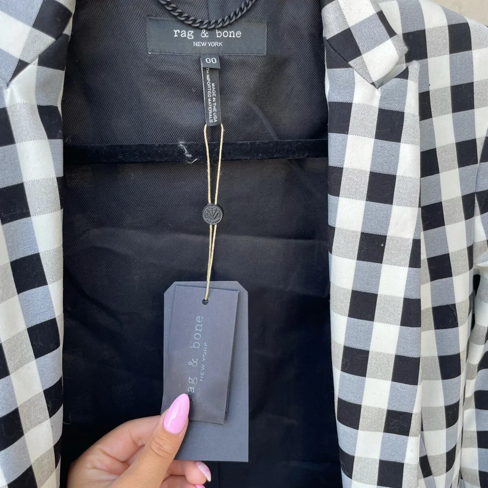Rag and bone plaid blazer size 00 NWT